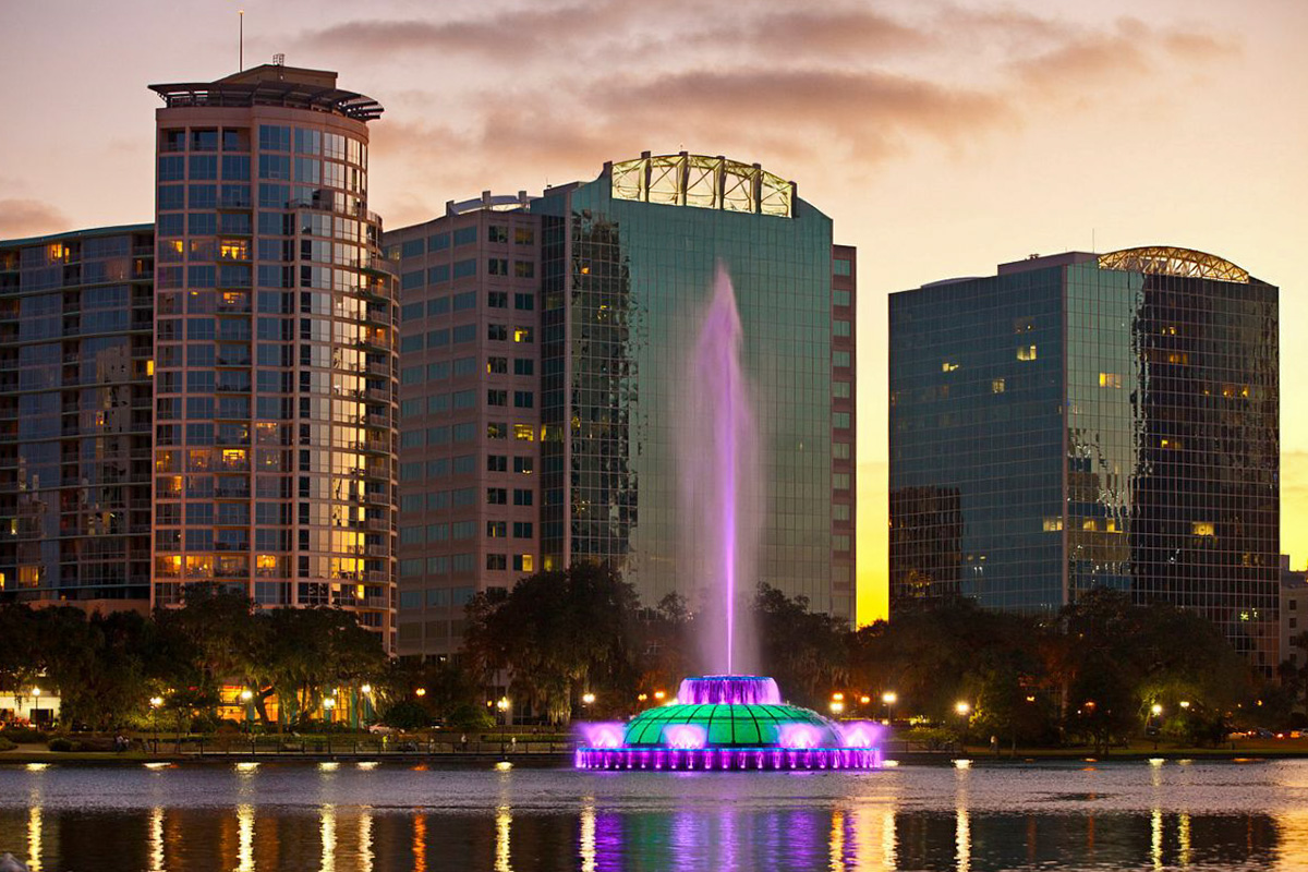 Fountain skyline of Lake Buena Vista, Florida